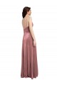 Cheapest Low Scoop Back Long V-Neck Velvet Slip Prom Dress UK