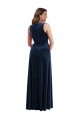 Cheapest Deep V-Neck Sleeveless Velvet Maxi Prom Dress with Pockets UK