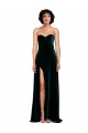 Cheapest Sweetheart Fluid Velvet Prom Dress with High Split UK